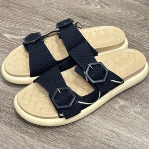 VIVAIA Isadora AdaptAll Soft Footbed Sandals Navy Blue Cream Resort Wear 9-9.5